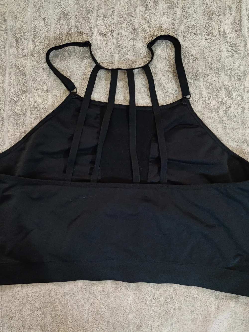 Cacique Black Strappy Crop Tank Bralette Size 26 / 28 / 4X